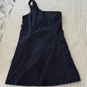 Outdoor Voices Navy One-Shoulder Dress